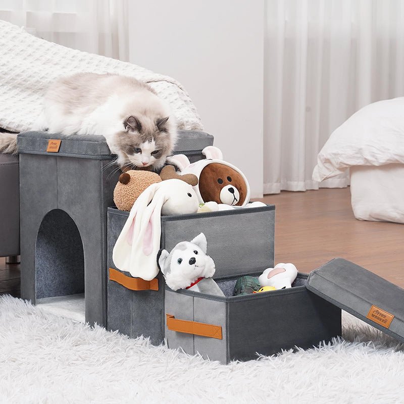 Foldable Pet Stairs with Hidden Storage for Dogs - Fur - tastic Finds Pet Boutique